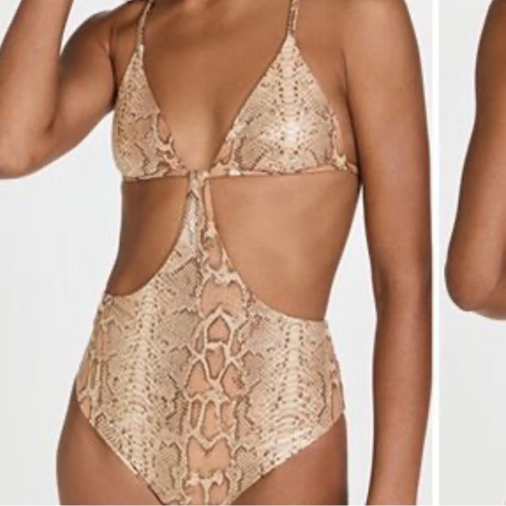 New Onia - Rose Liquid Suede One Piece - Python size S